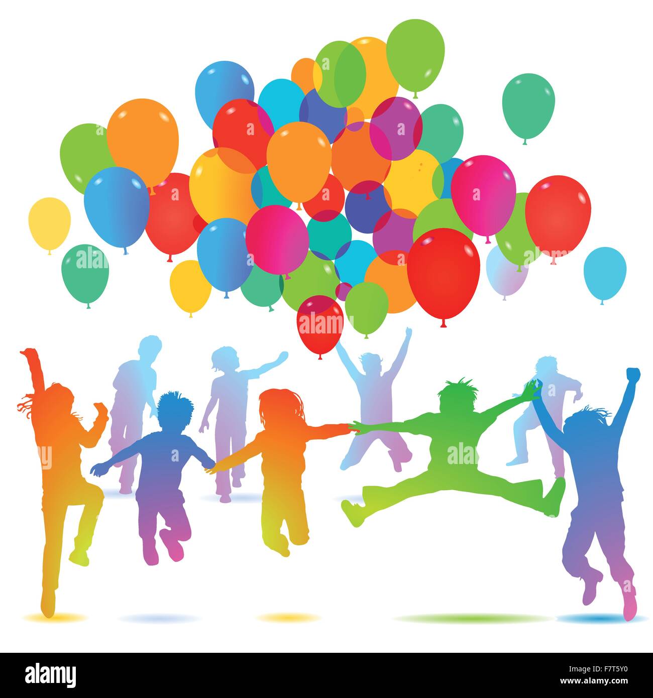 Festa di compleanno per bambini con palloncino Illustrazione Vettoriale