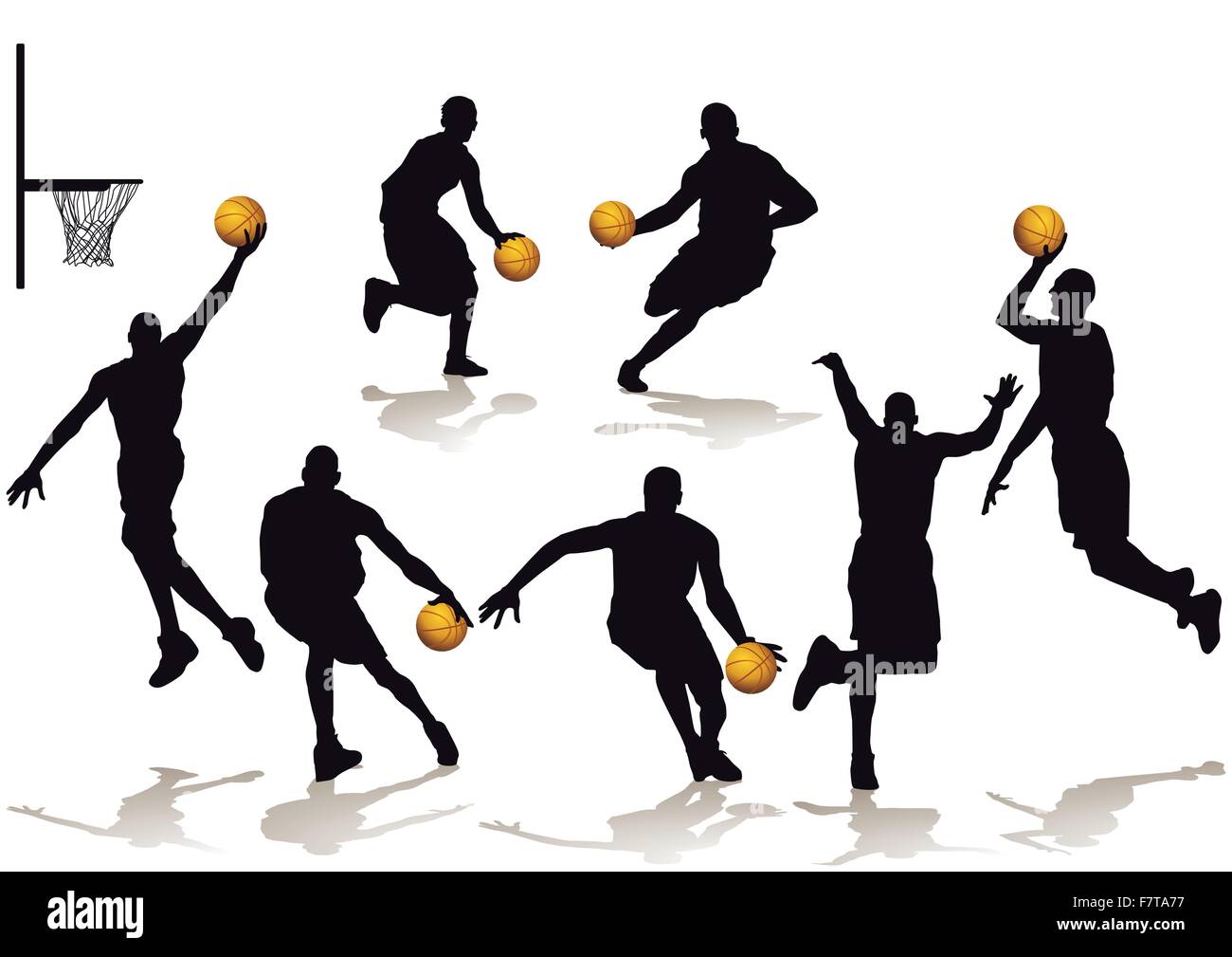 I giocatori di basket Illustrazione Vettoriale