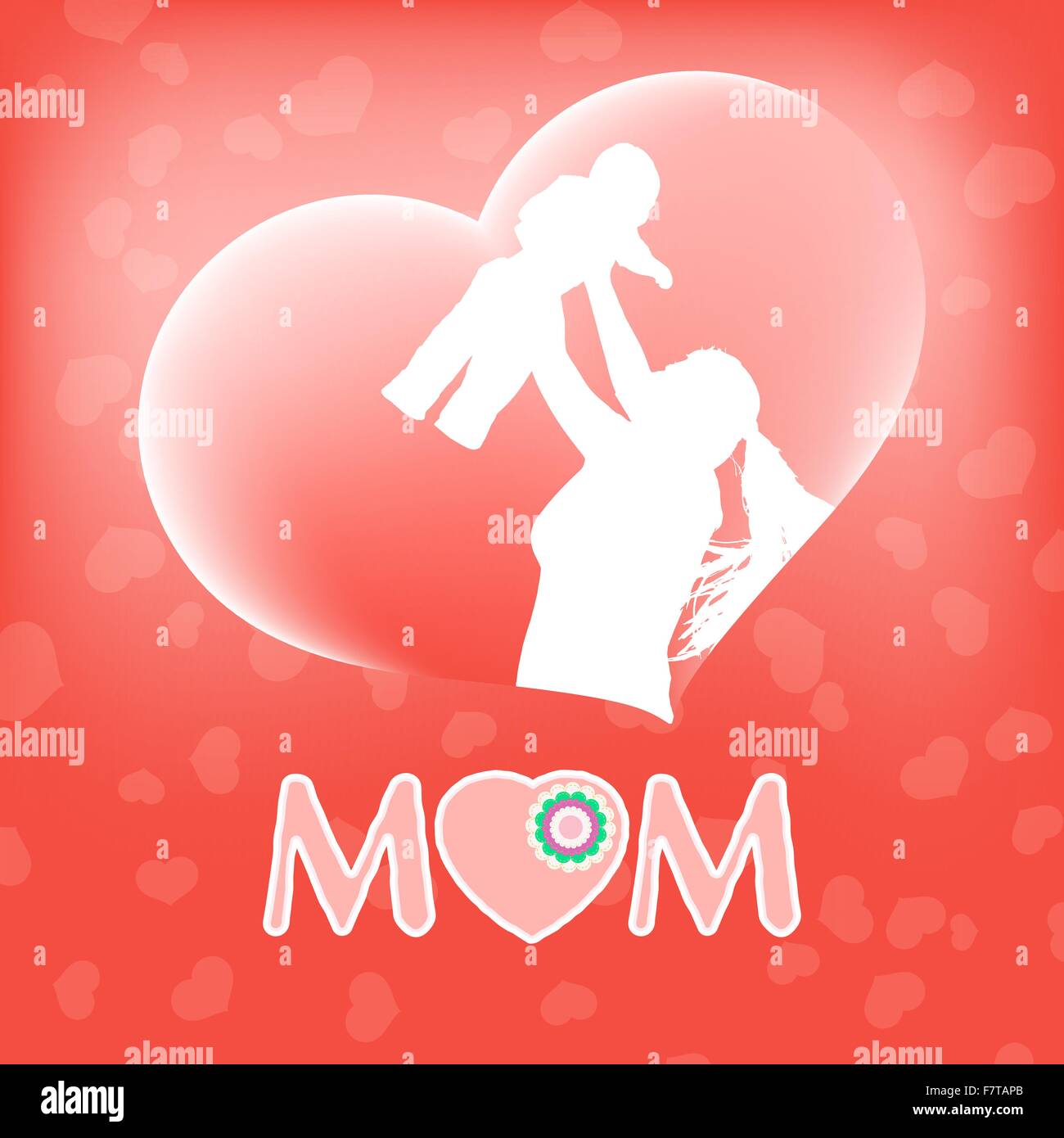 Silhouette di una madre e suo figlio. EPS 10 Illustrazione Vettoriale