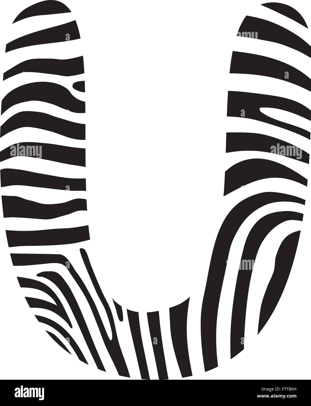 Font zebra, lettera U Illustrazione Vettoriale