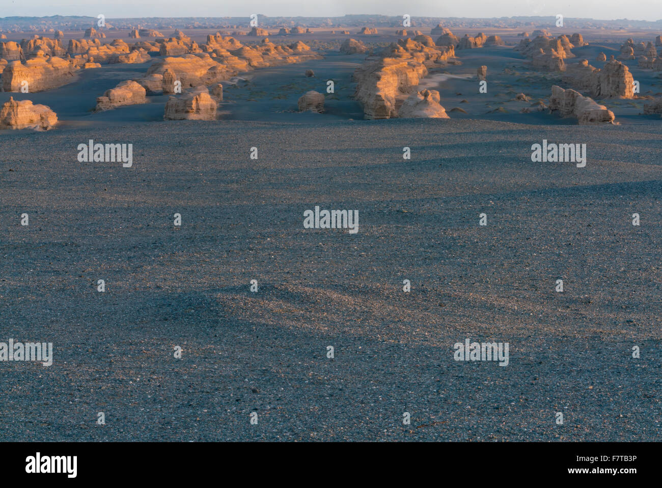 Dunhunag Yardang Geoparco nazionale, Cina deserto dei Gobi, Grande Via della Seta Foto Stock