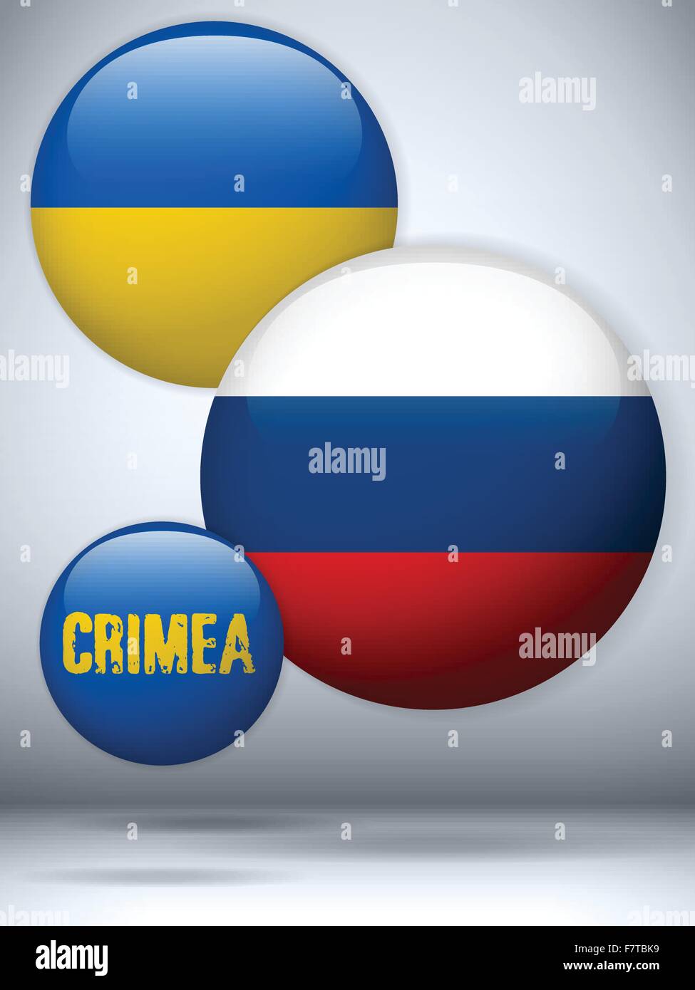 Ucraina e Russia in conflitto per la Crimea icona Illustrazione Vettoriale