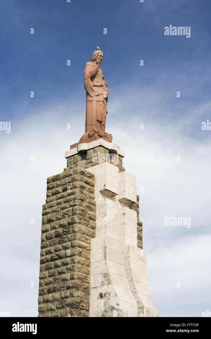 Jesus Christus statua all'entrata del porto di Tarifa, Spagna Foto Stock