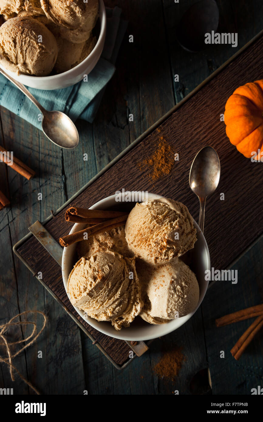 In casa la zucca torta gelato alla cannella Foto Stock