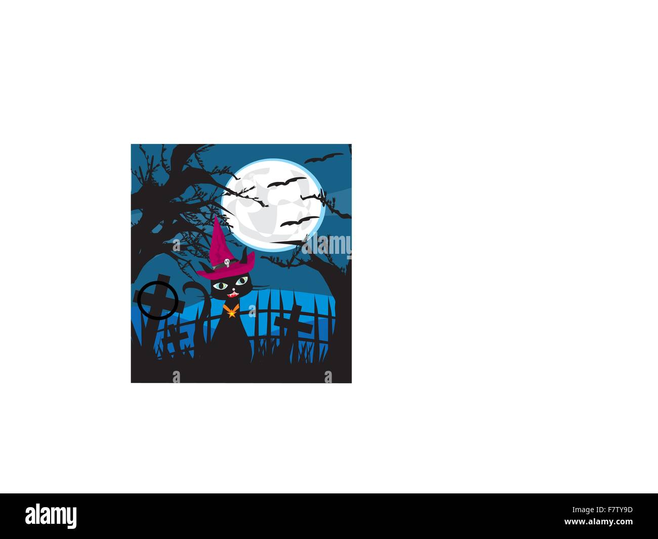 Halloween cat sul cimitero Illustrazione Vettoriale