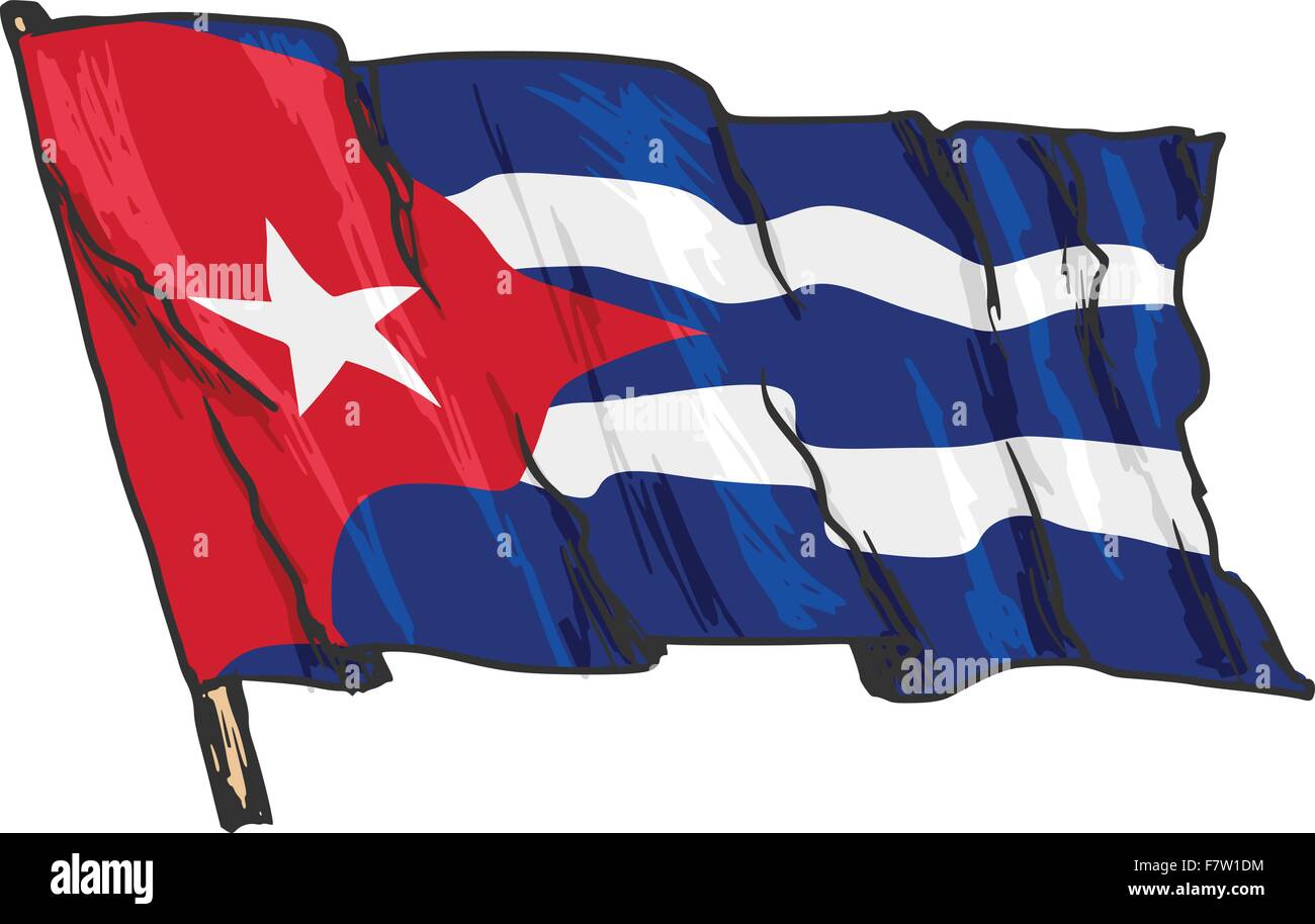 bandiera di Cuba Illustrazione Vettoriale