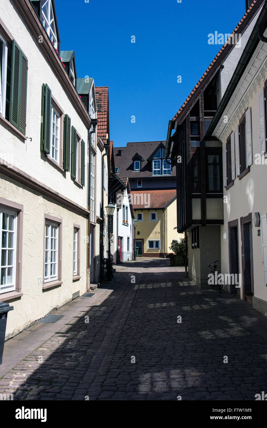 Ettlingen strada stretta scena Foto Stock