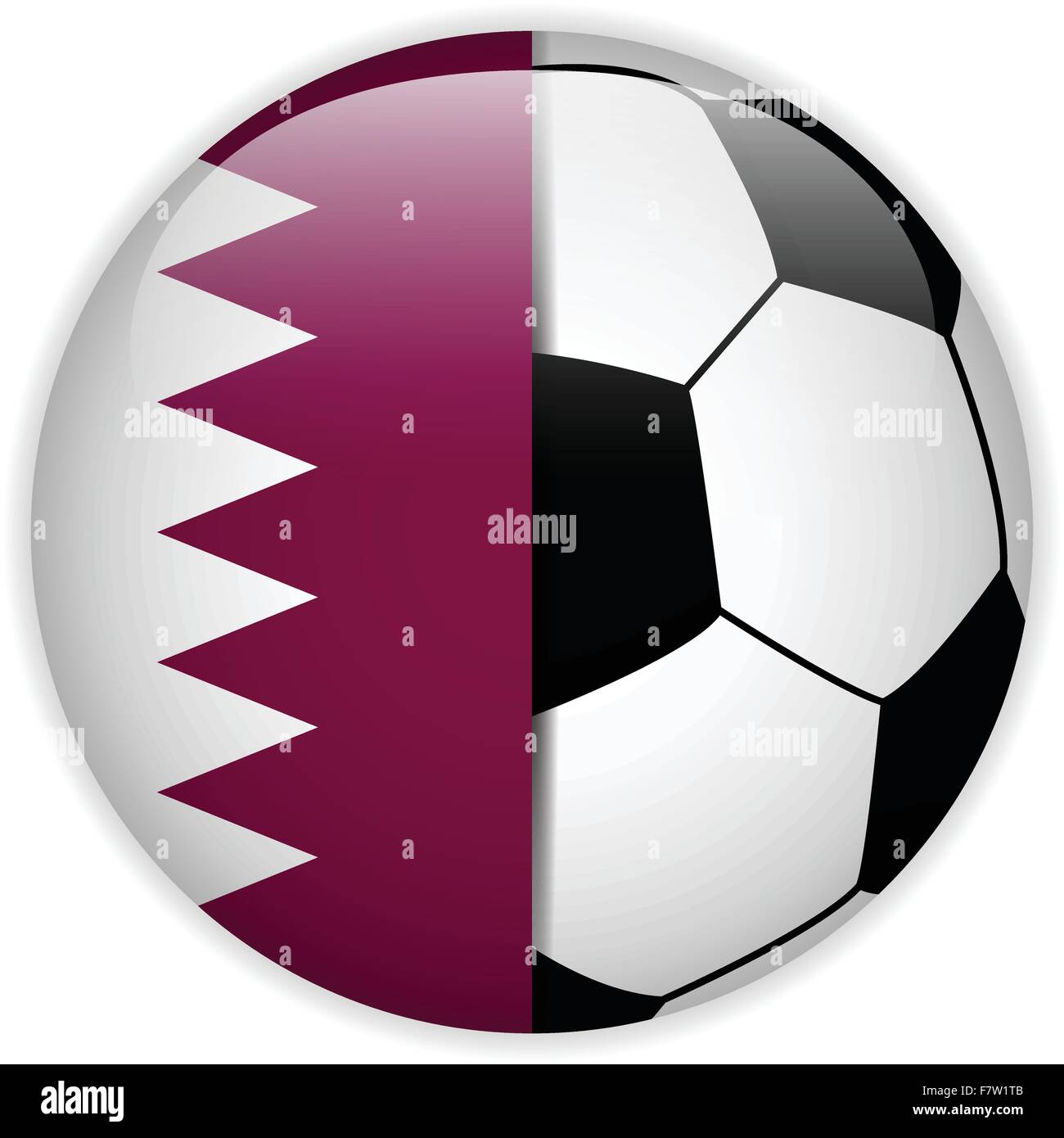 Bandiera del Qatar con pallone da calcio sfondo Illustrazione Vettoriale