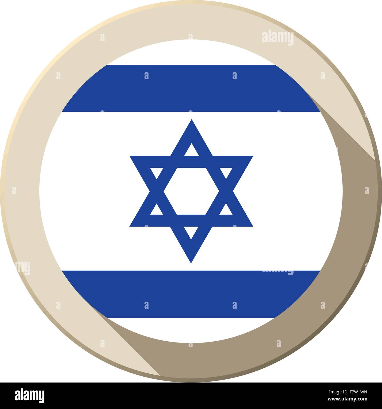 Bandiera di Israele icona pulsante moderno Illustrazione Vettoriale