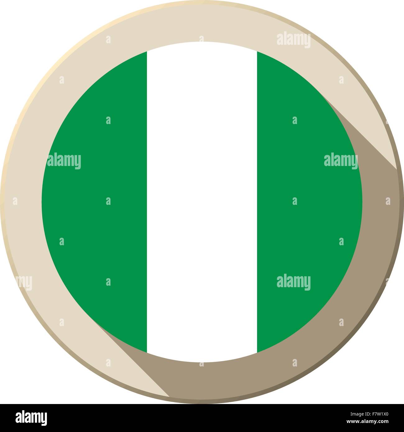 Nigeria bandiera icona pulsante moderno Illustrazione Vettoriale