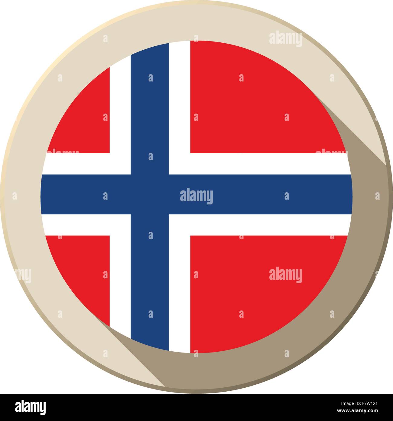 Bandiera della Norvegia icona pulsante moderno Illustrazione Vettoriale