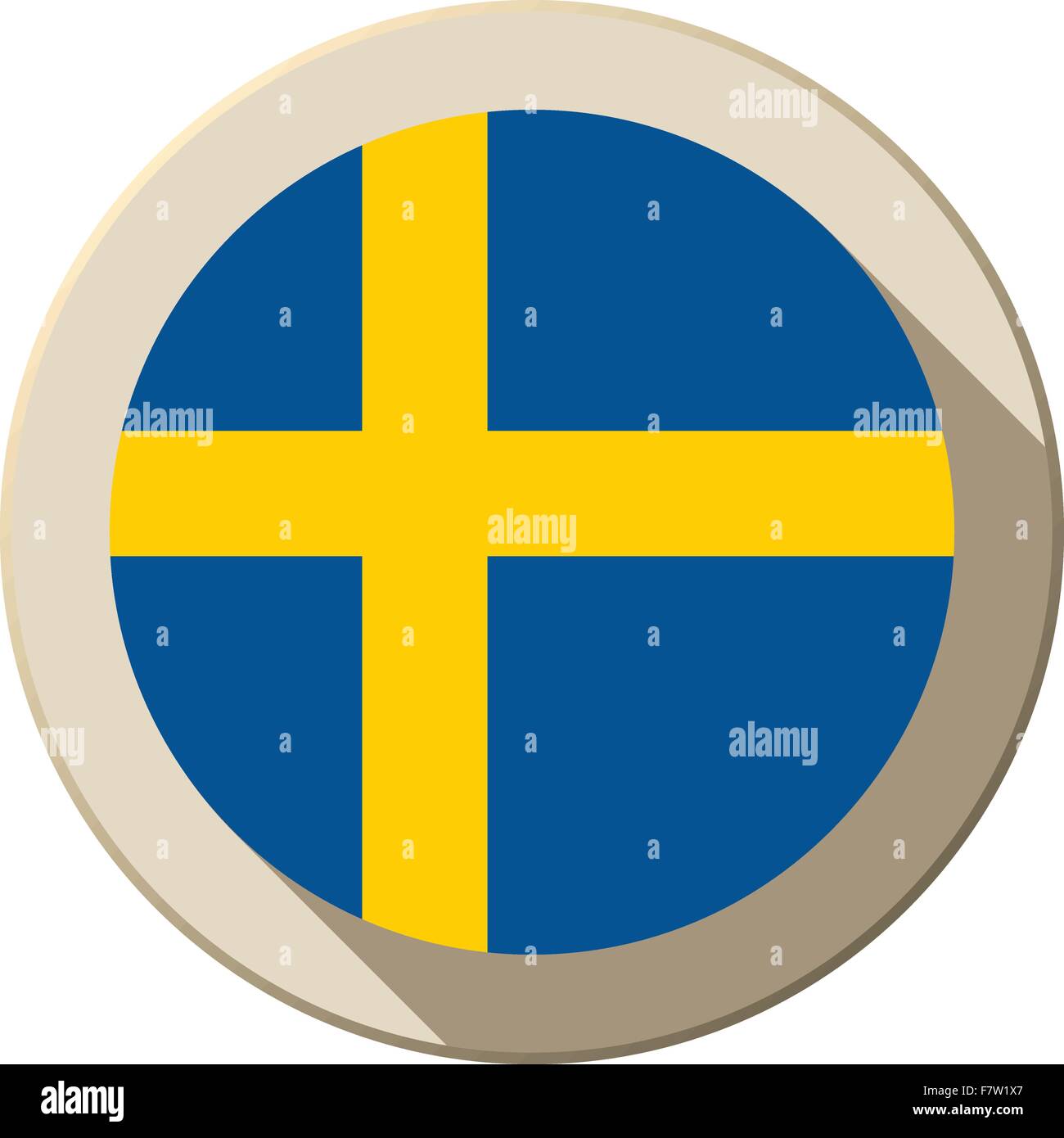 Bandiera della Svezia icona pulsante moderno Illustrazione Vettoriale