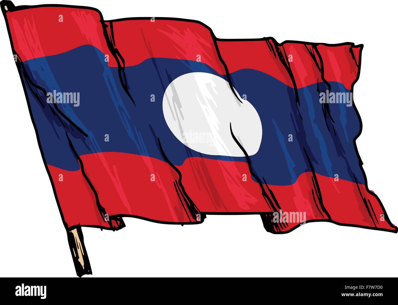 Bandiera del Laos Illustrazione Vettoriale