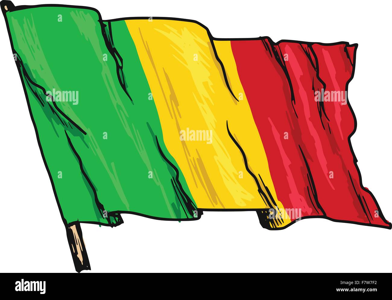 Bandiera del Mali Illustrazione Vettoriale