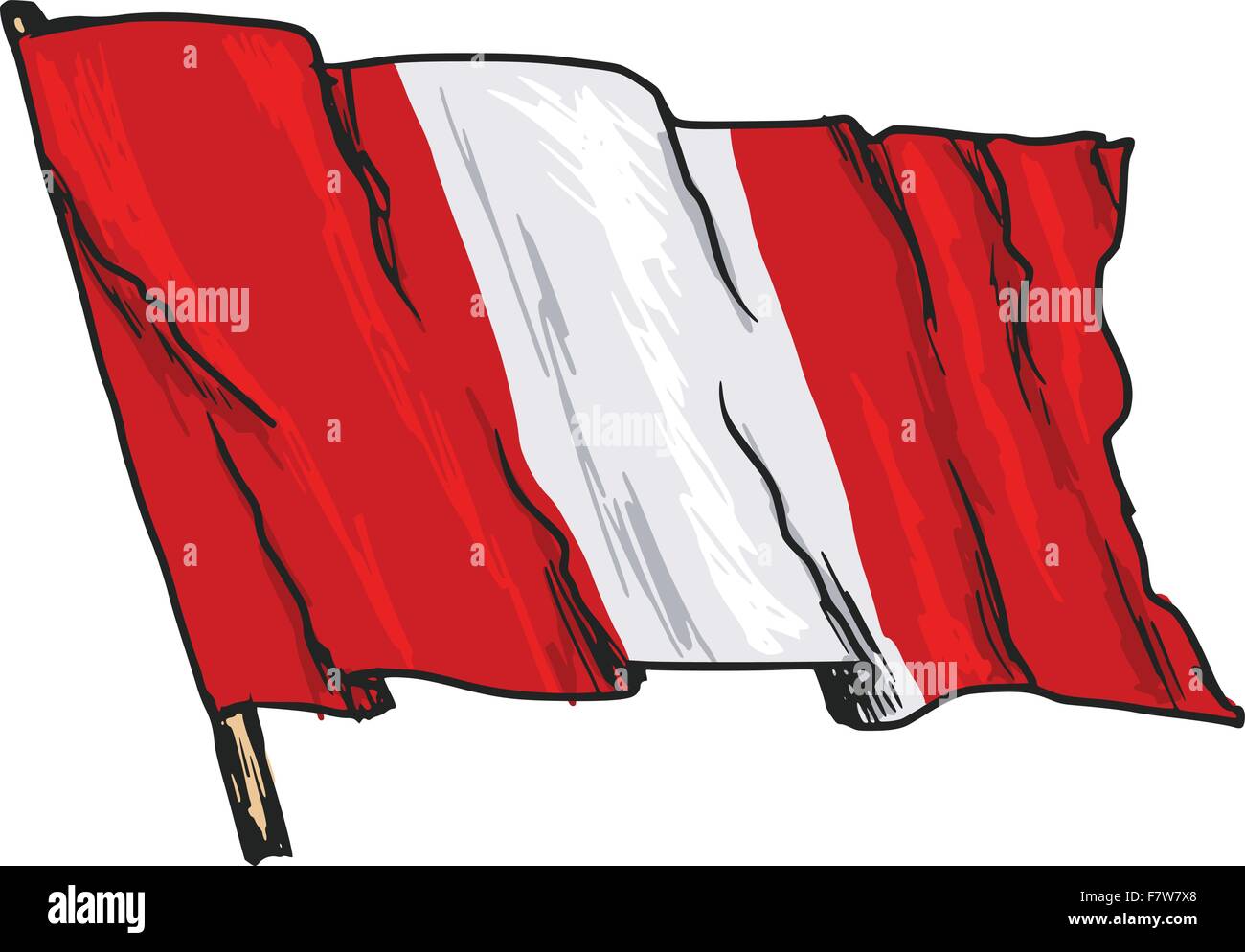 Bandiera del Perù Illustrazione Vettoriale