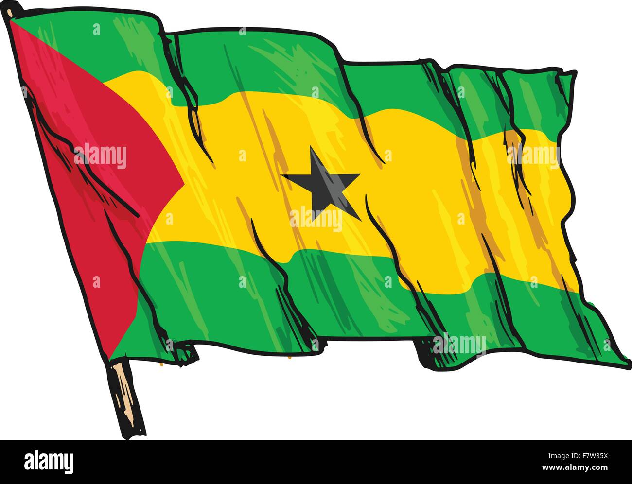 Bandiera di Sao Tome e Principe Illustrazione Vettoriale