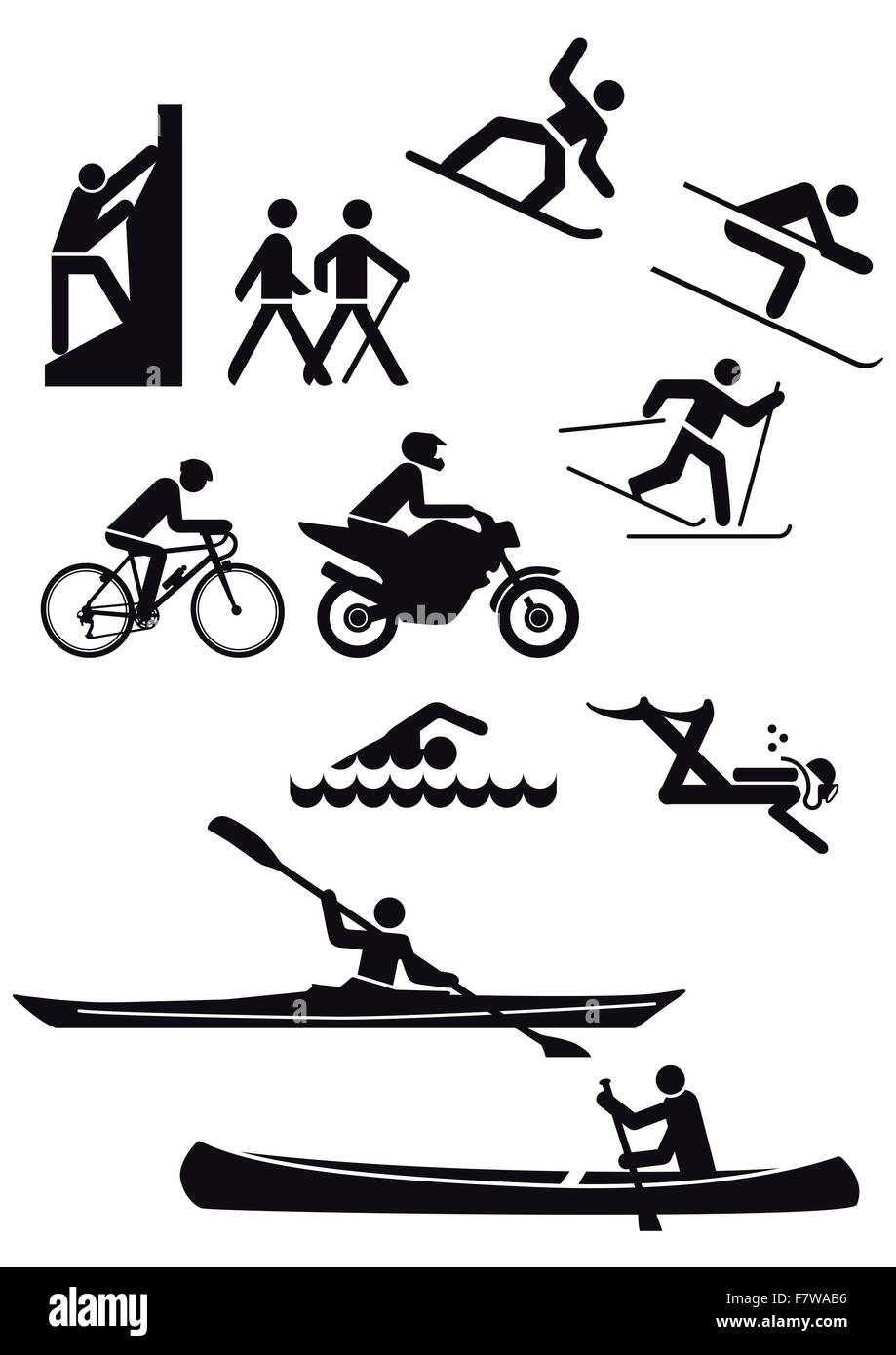 Sport vari caratteri Illustrazione Vettoriale