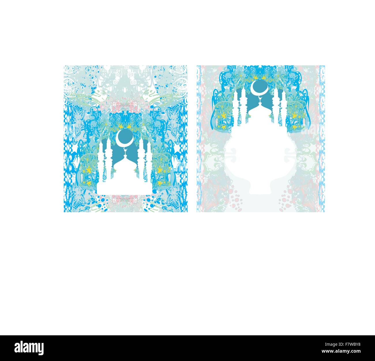 Abstract scheda religiosi set - Ramadan Kareem Design Illustrazione Vettoriale