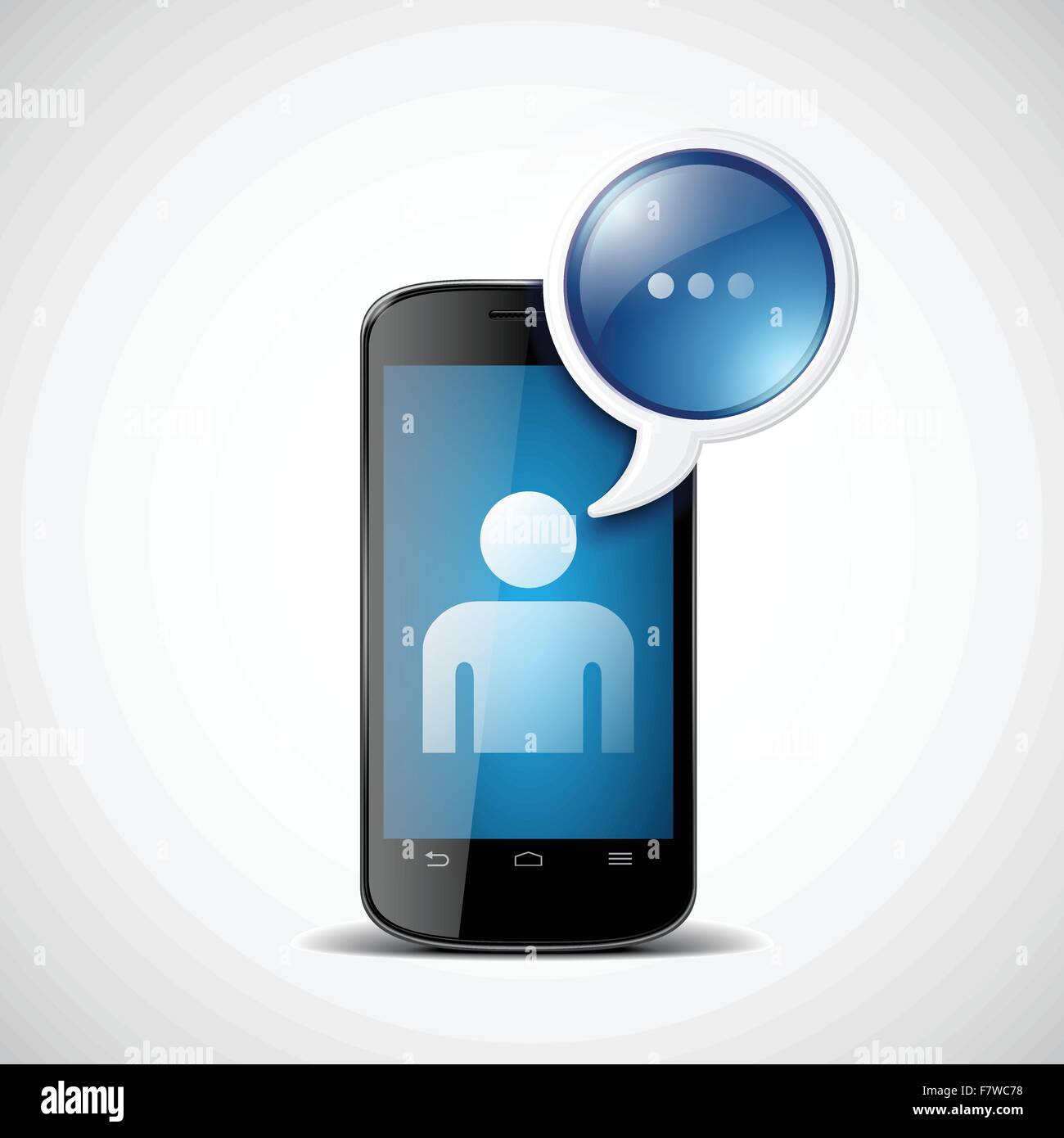 Smartphone con l'icona chat Illustrazione Vettoriale