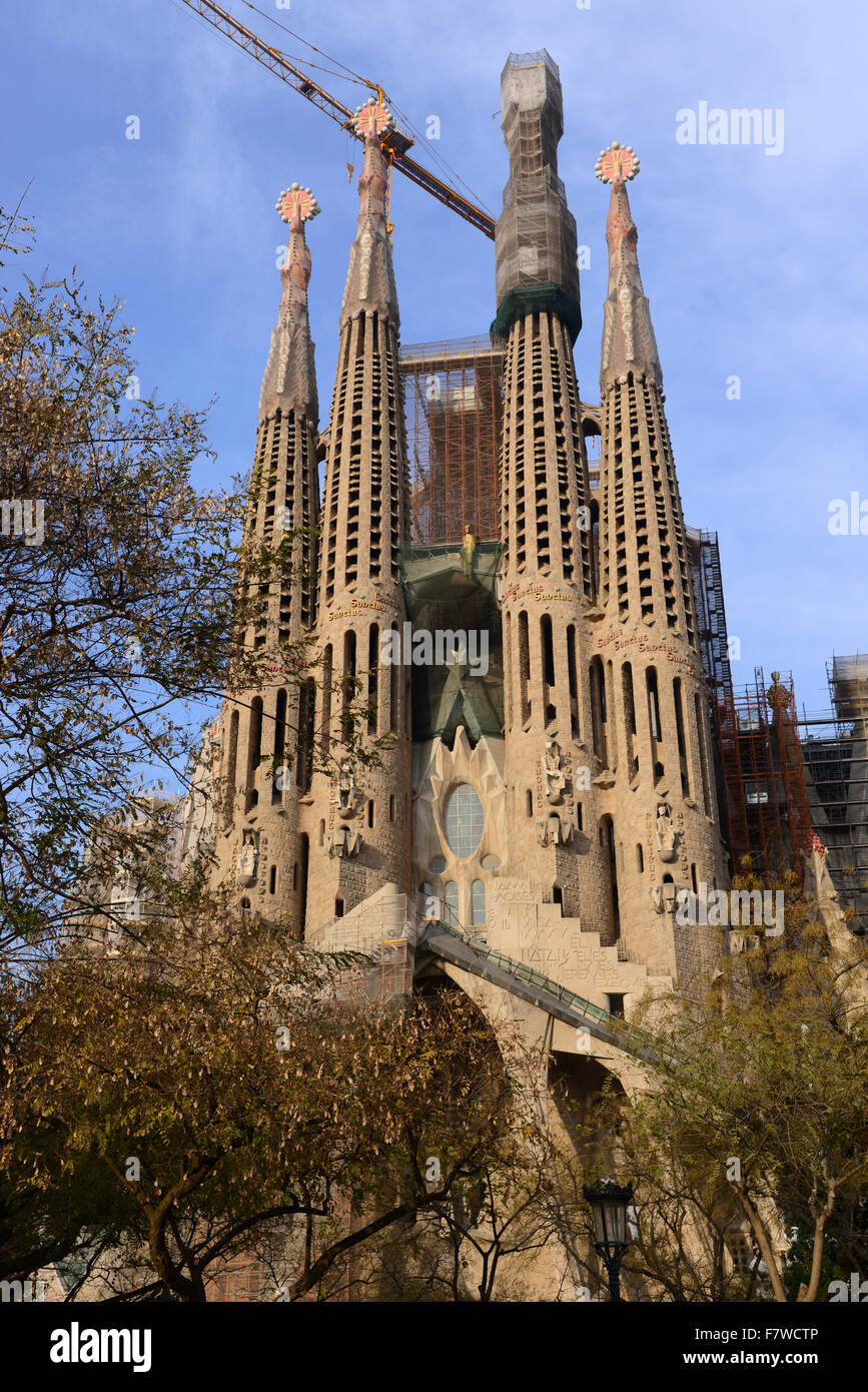 La Sagrada Familia di Barcellona, Spagna Foto Stock