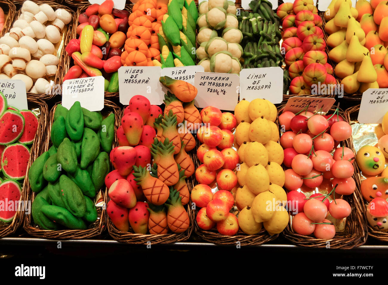 Candy in stallo Mercat San Josep, Barcellona, Spagna Foto Stock