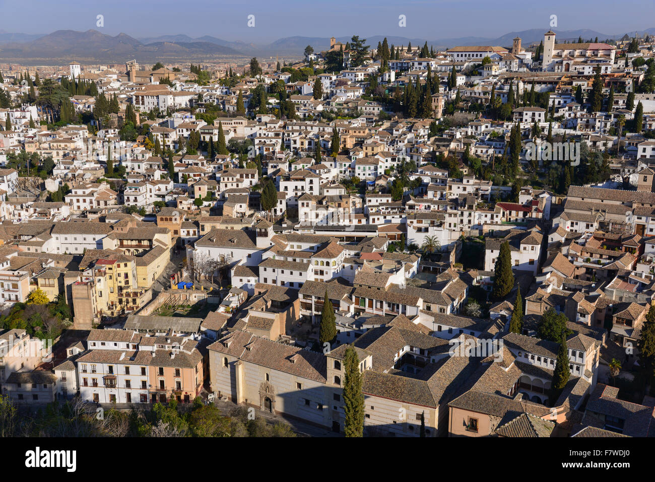 Panoramica di Alhambra di Granada, Spagna Foto Stock