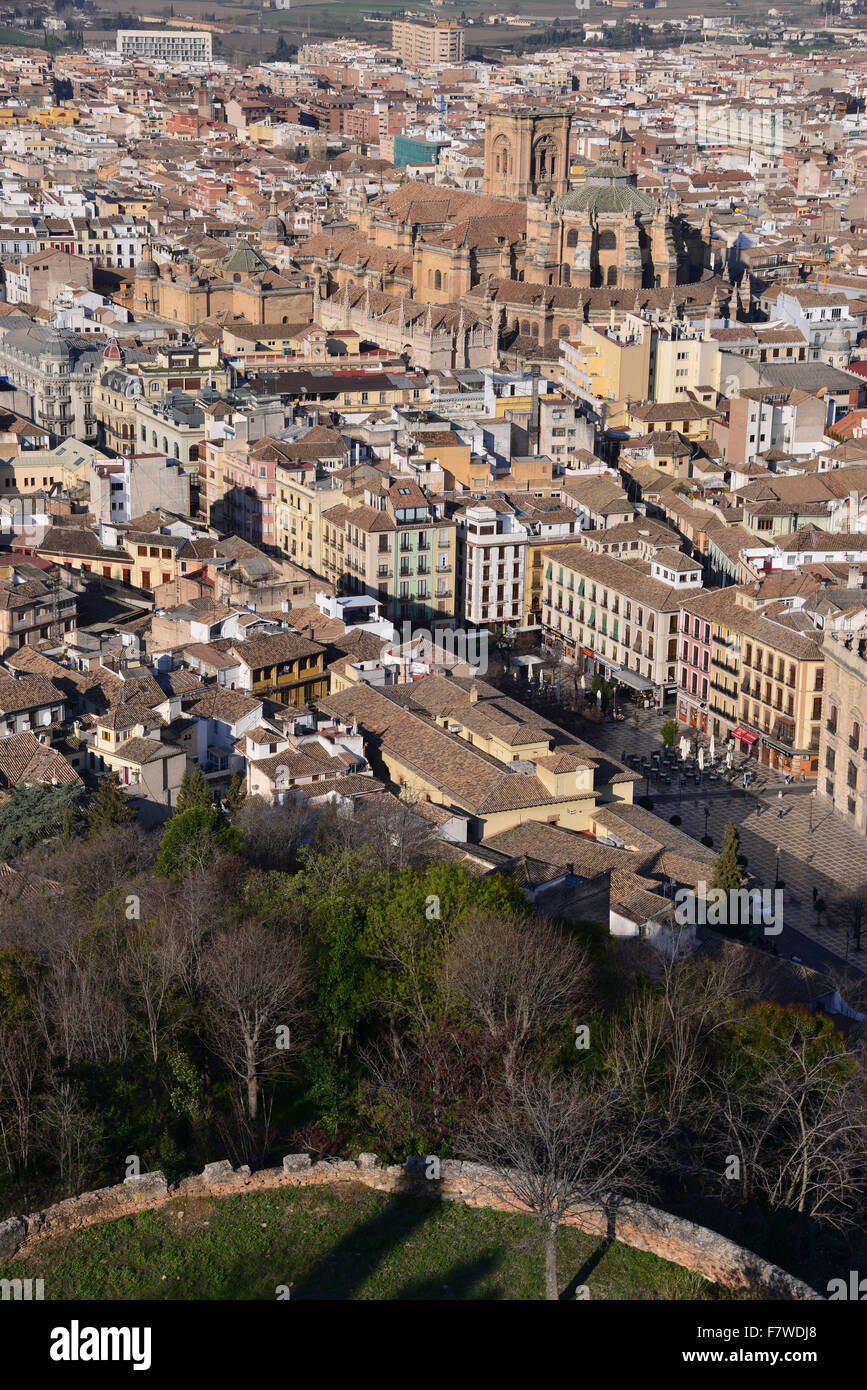 Panoramica di Alhambra di Granada, Spagna Foto Stock