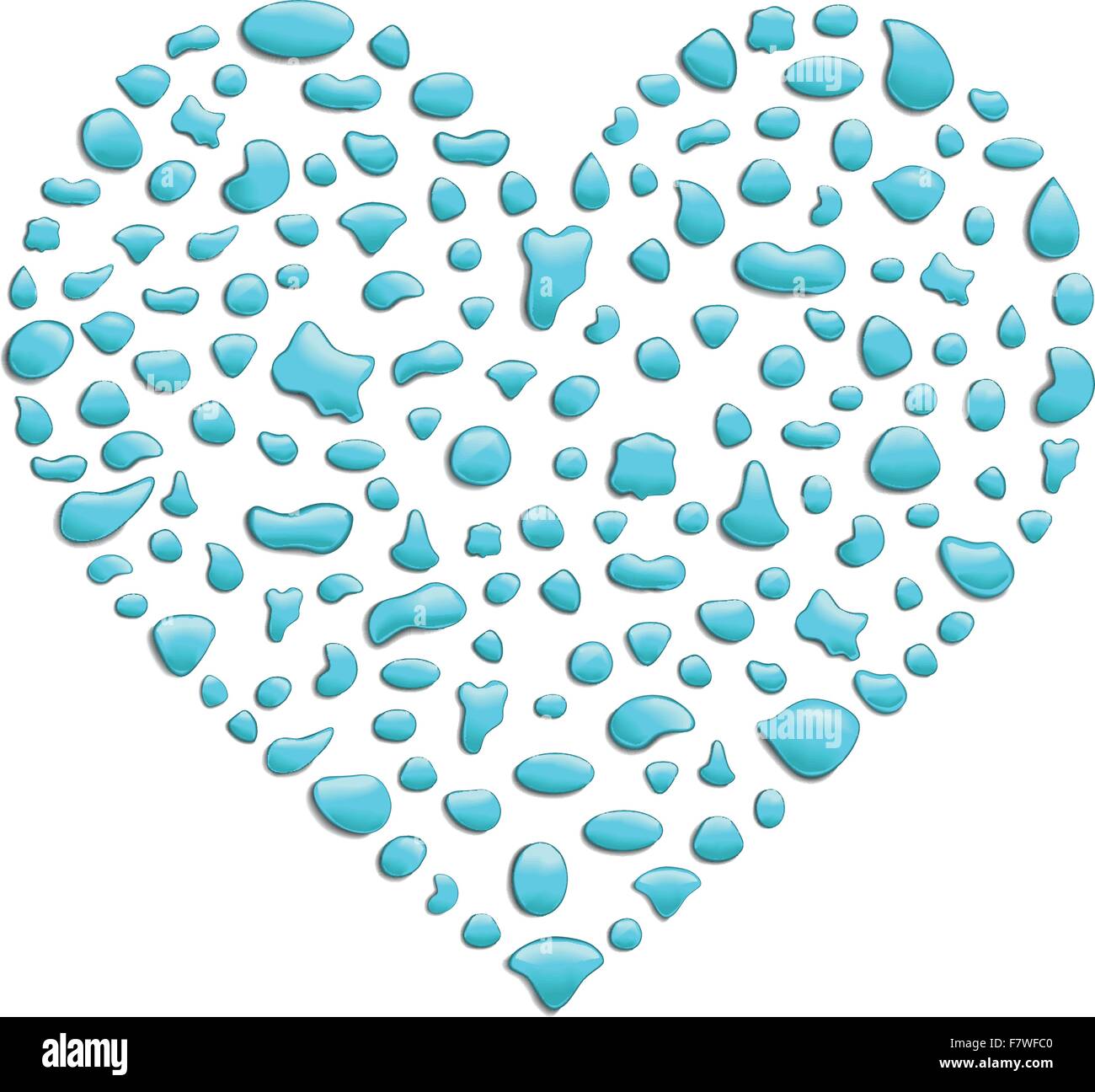 cuore di gocce di pioggia Illustrazione Vettoriale