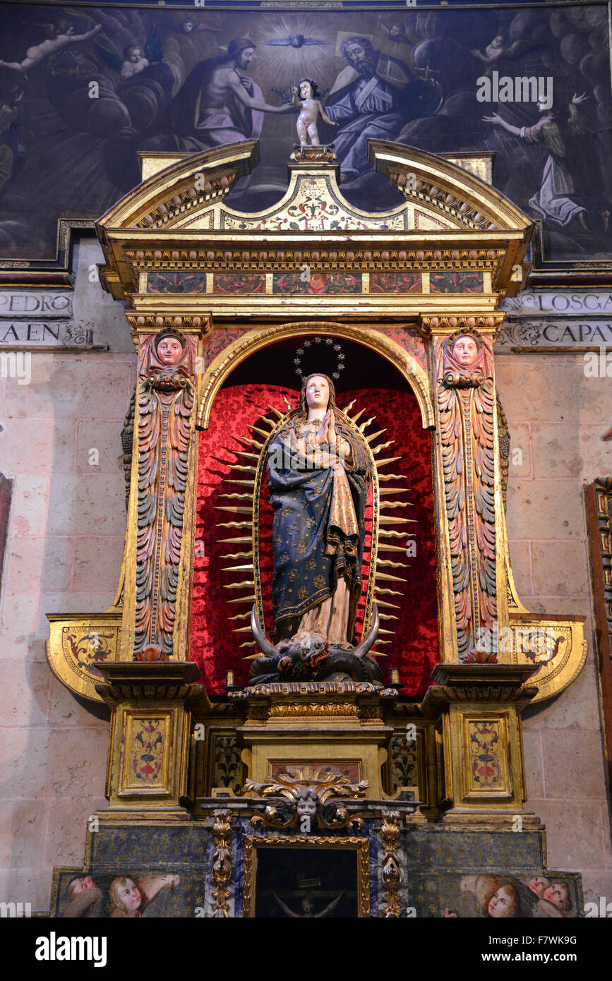 Statua di santa Maria nella Catedral de Segovia, Spagna Foto Stock