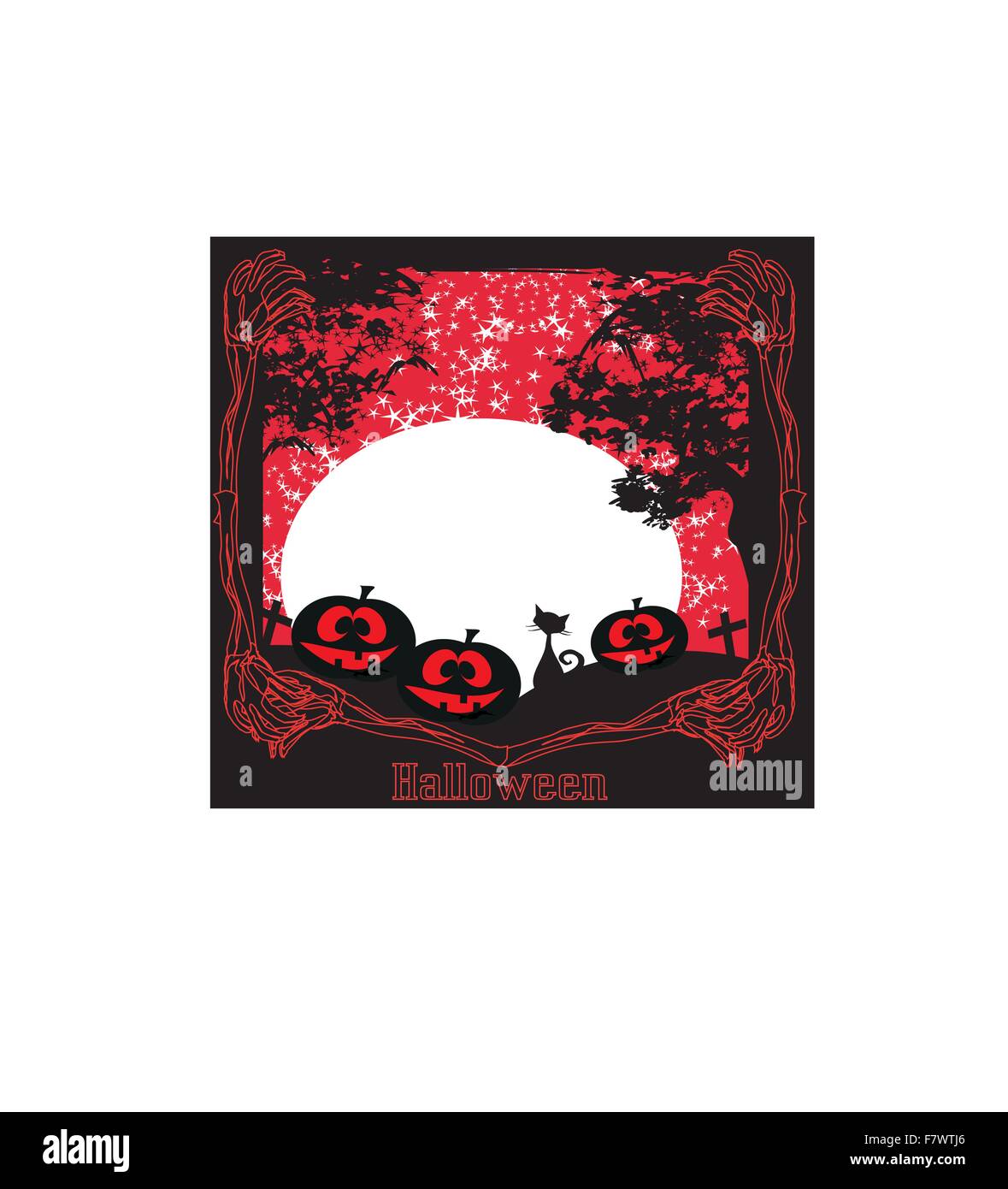 gatto sul cimitero Illustrazione Vettoriale