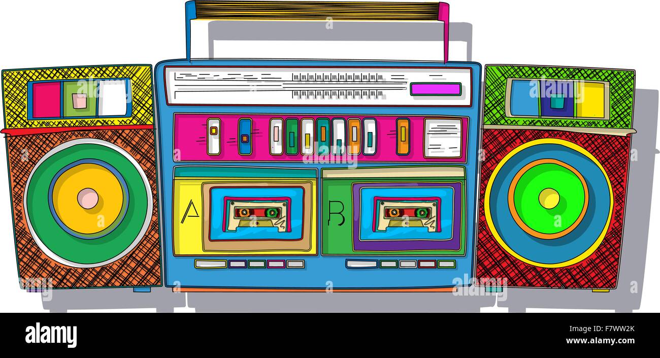 Boombox di Pop Art Illustrazione Vettoriale