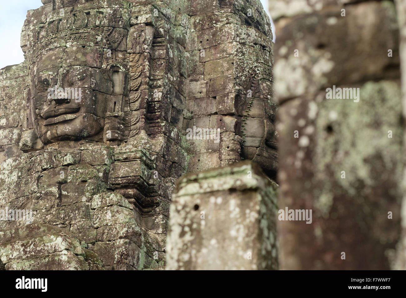 Tempio Bayon, Angkor Thom, Siem Reap Provincia, Cambogia Foto Stock
