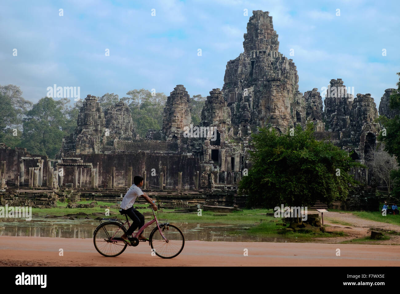 Tempio Bayon, Angkor Thom, Siem Reap Provincia, Cambogia Foto Stock