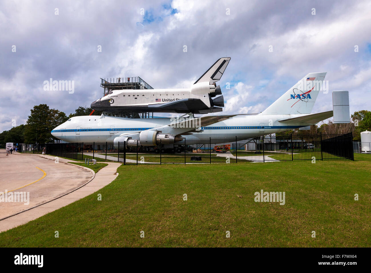 Boeing Space Shuttle con l indipendenza a Space Center Houston, Texas, Foto Stock