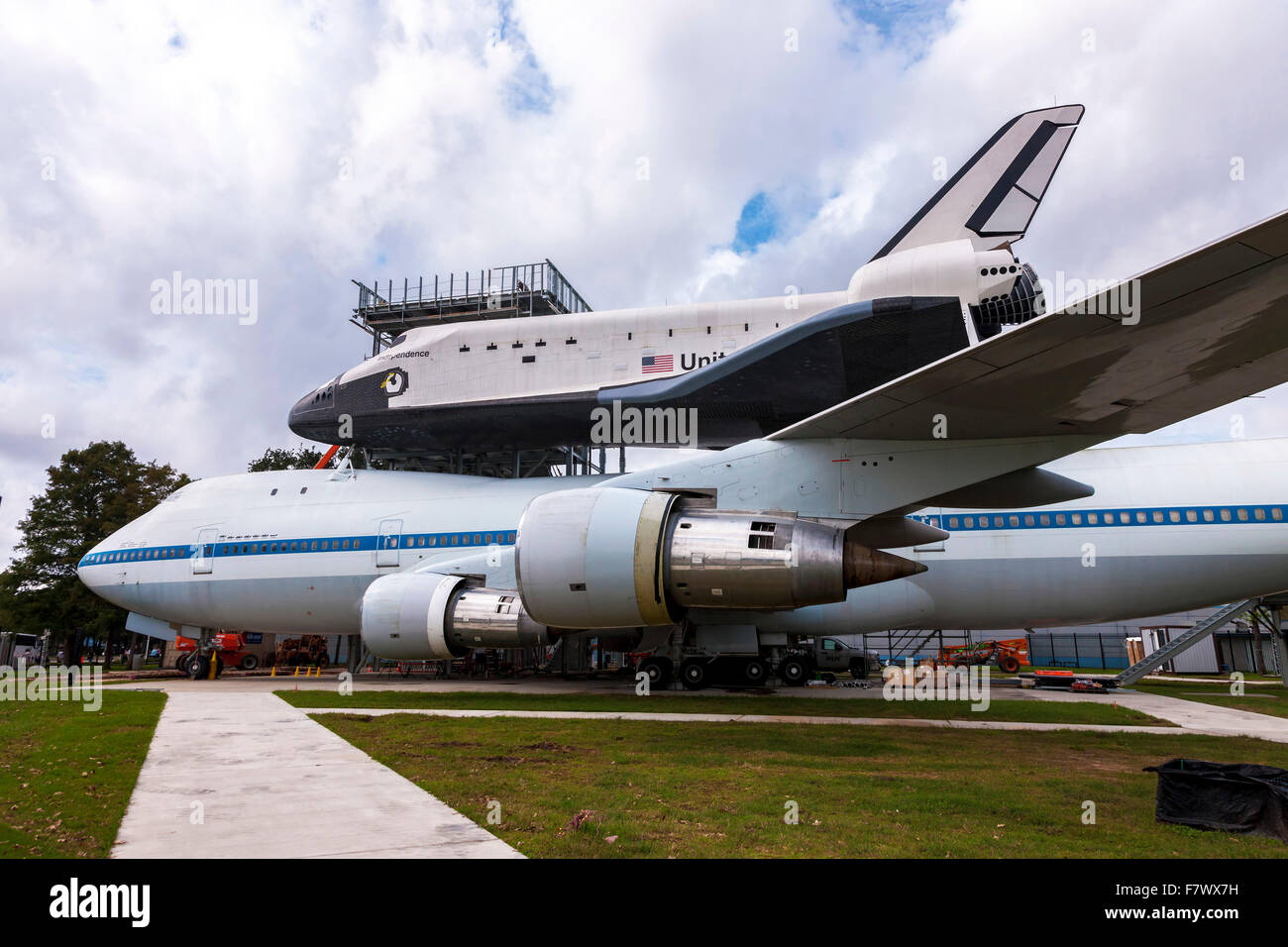 Boeing Space Shuttle con l indipendenza a Space Center Houston, Texas, Foto Stock