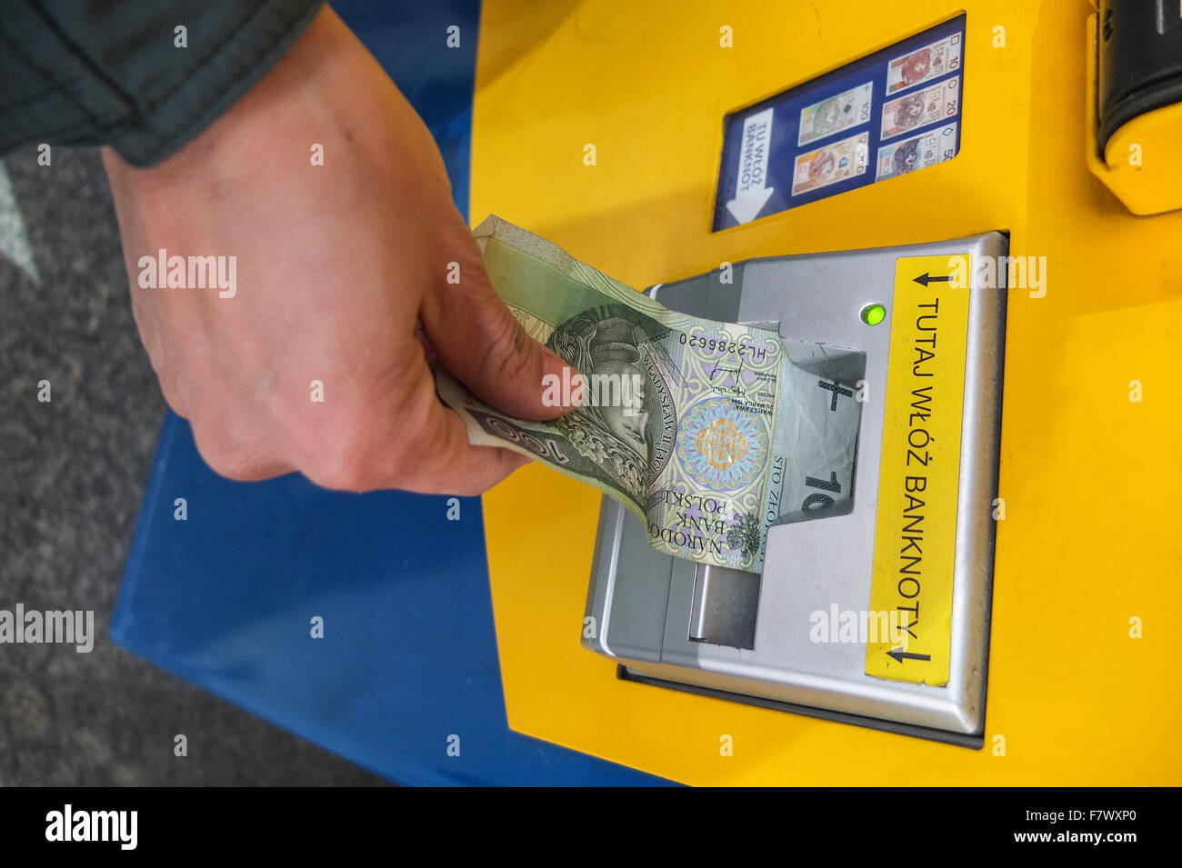 Biglietto distributori automatici, Varsavia, Polonia Foto Stock