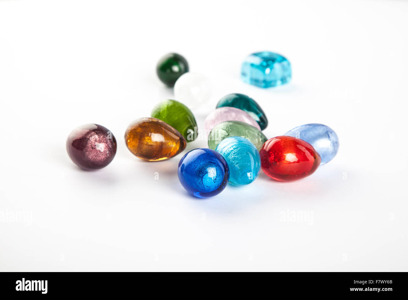 Perline di vetro e marmo Foto Stock