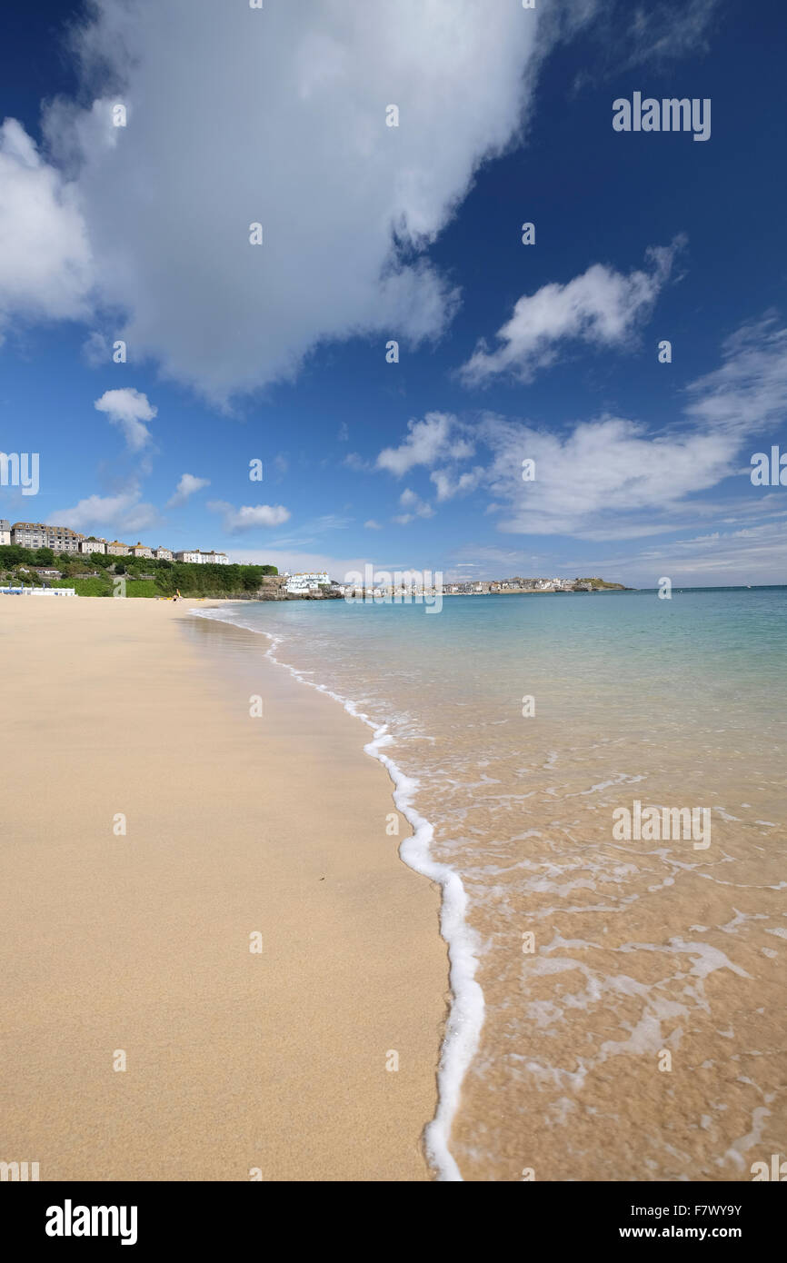 Porthminster Beach, St Ives, Cornwall, Regno Unito: bella spiaggia della Cornovaglia Foto Stock