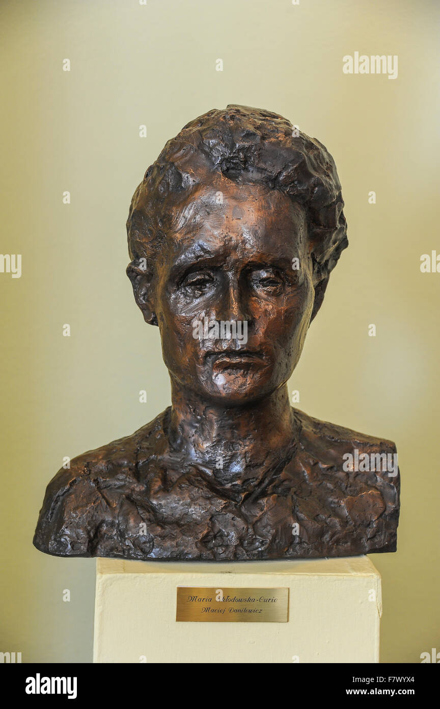 Statua di Maria Skłodowska-museo di Curie, Varsavia, Polonia Foto Stock