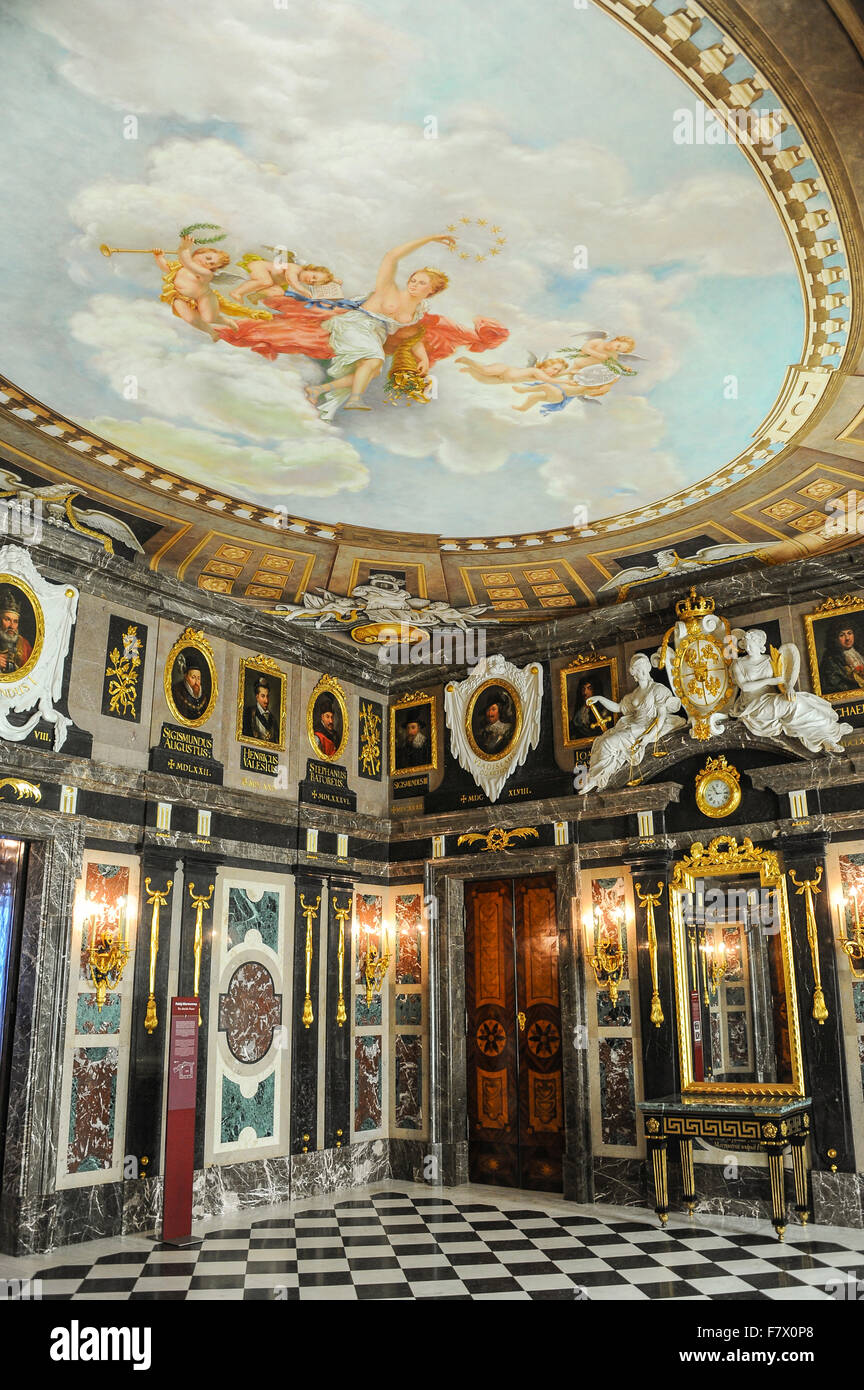 Sala di marmo nel Castello Reale di Varsavia, Polonia Foto Stock