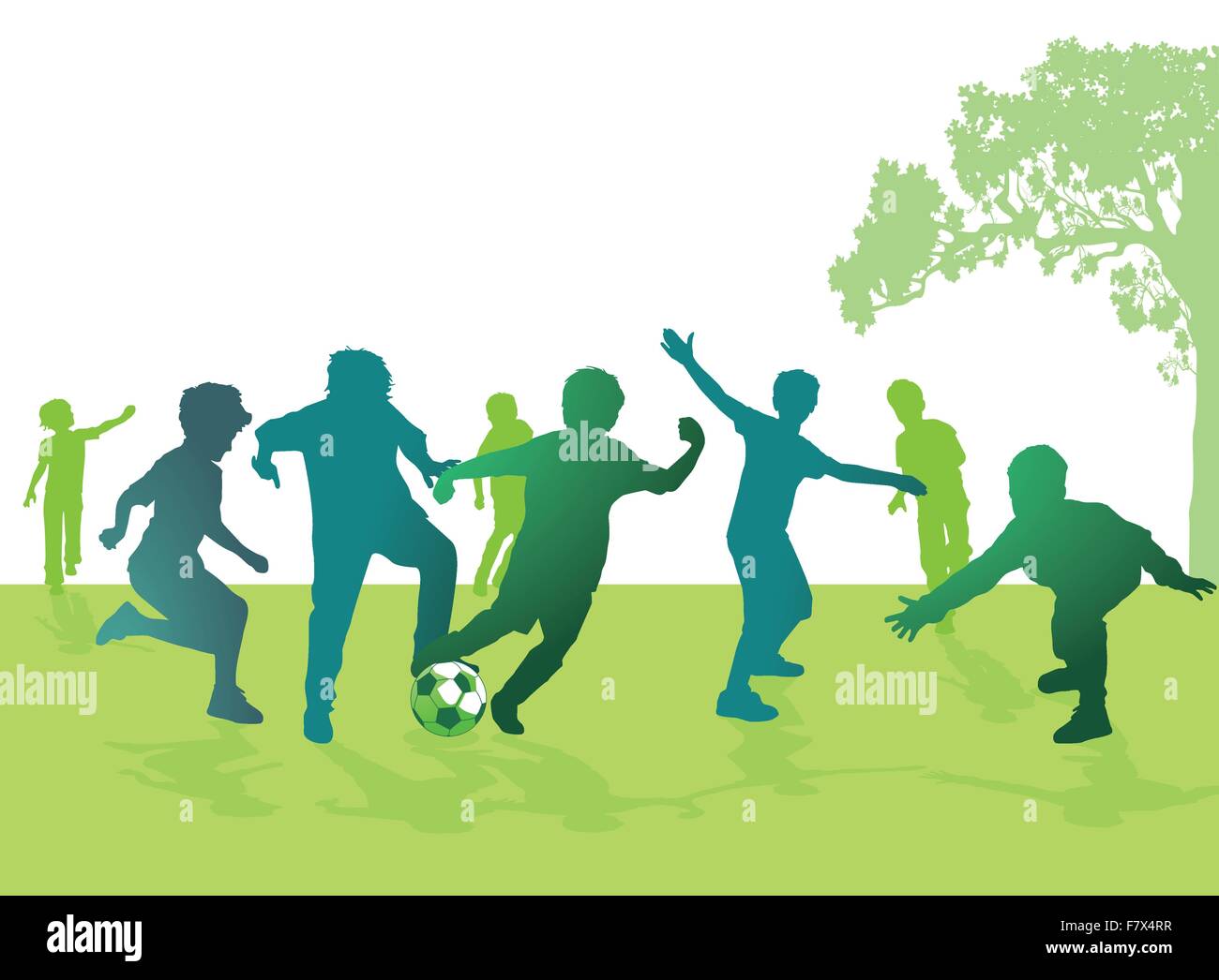 Ragazzi che giocano a calcio Illustrazione Vettoriale