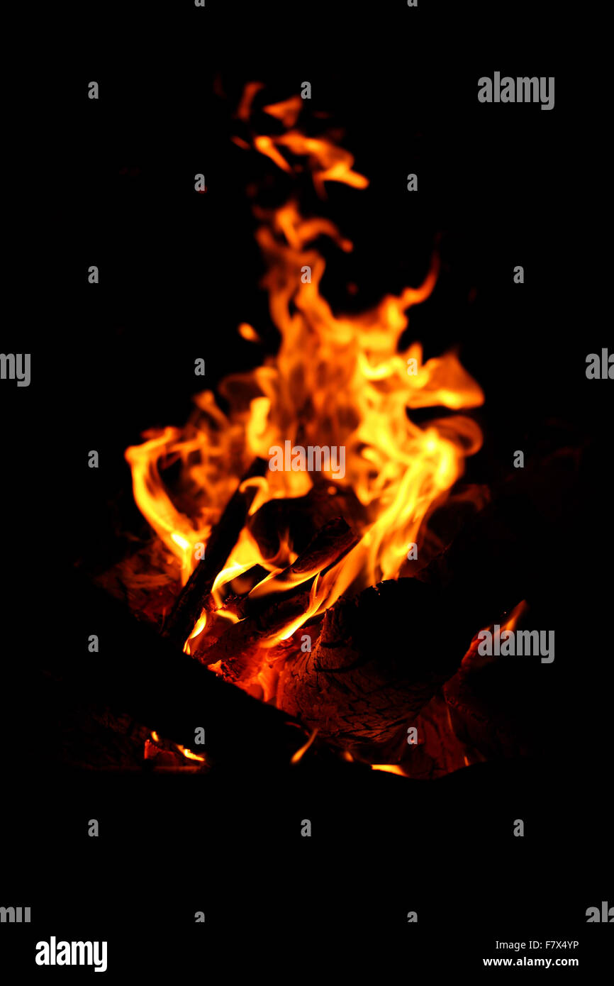 Close-up di fiamme di fuoco Foto Stock