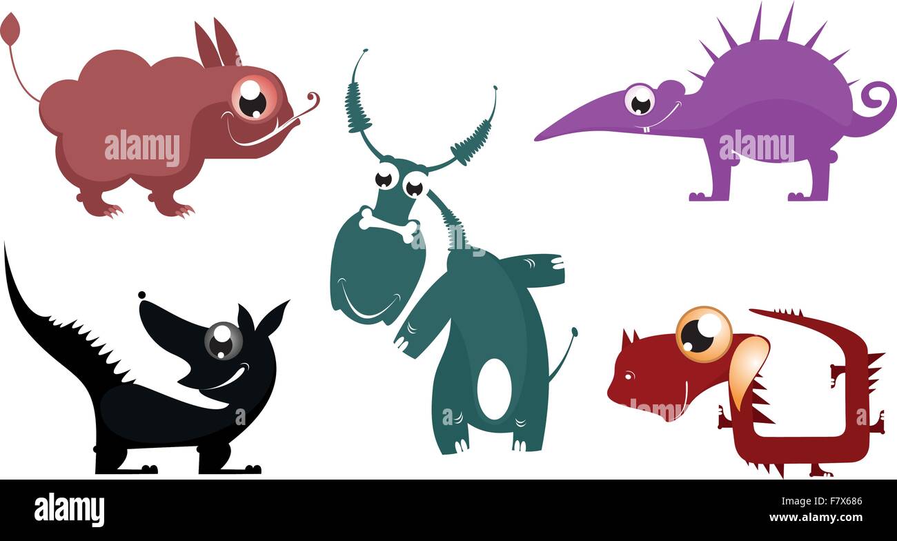 Fumetto animali fantastici Illustrazione Vettoriale