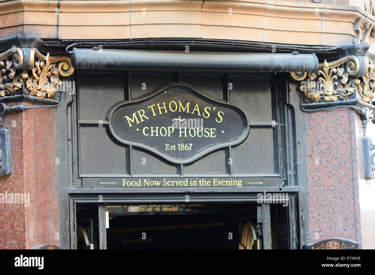 Il sig. Thomas's Chop House su Cross Street Manchester. Foto Stock