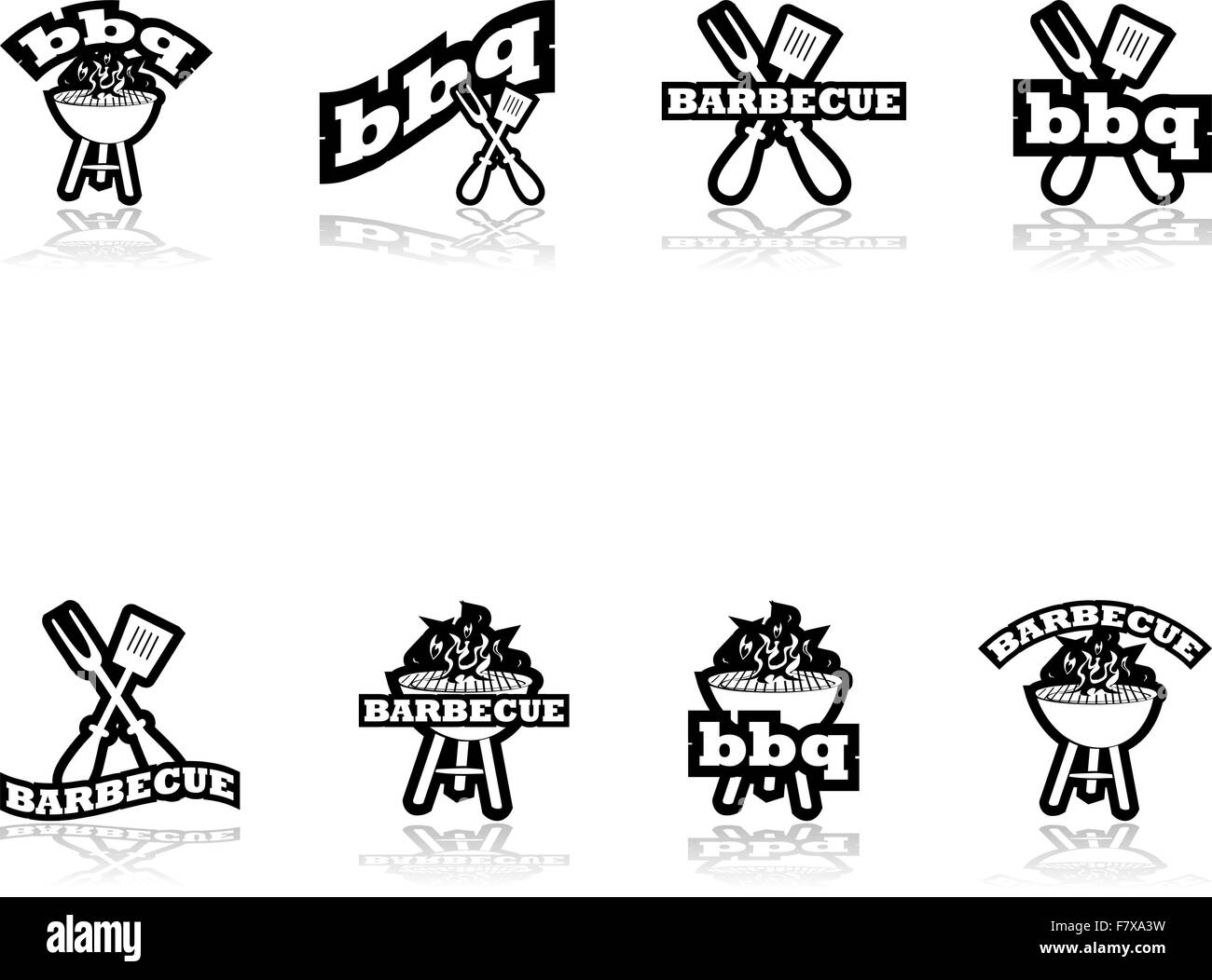 Icone del barbecue Illustrazione Vettoriale