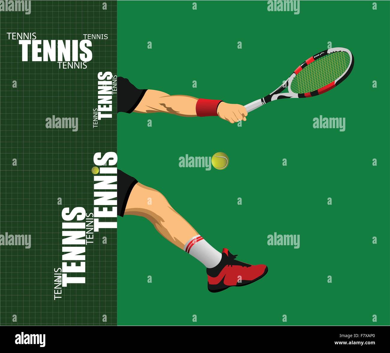Tennis poster. Colorata illustrazione vettoriale per i progettisti Illustrazione Vettoriale