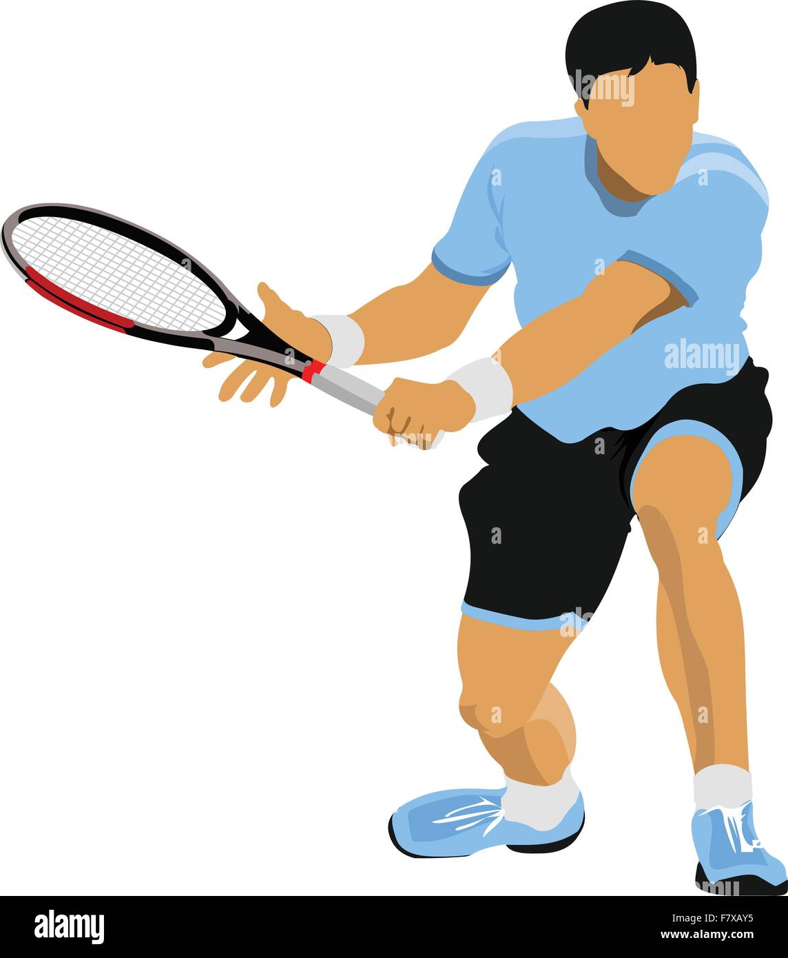 Giocatore di tennis. Illustrazione Vettoriale per i progettisti Illustrazione Vettoriale