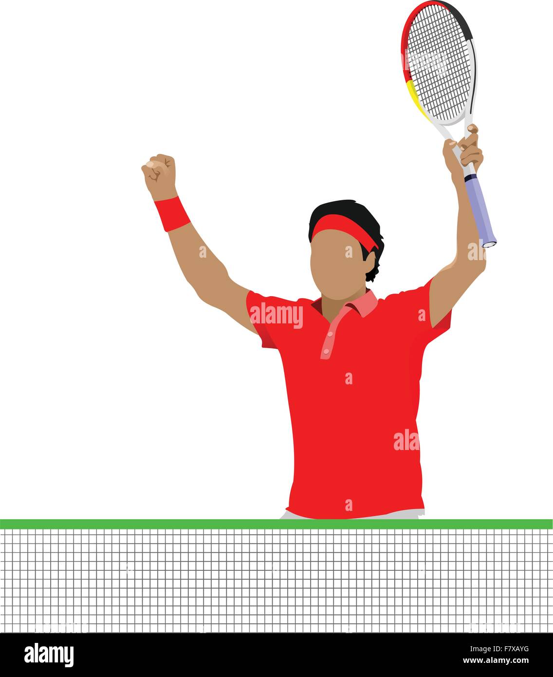 Giocatore di tennis. Illustrazione Vettoriale per i progettisti Illustrazione Vettoriale