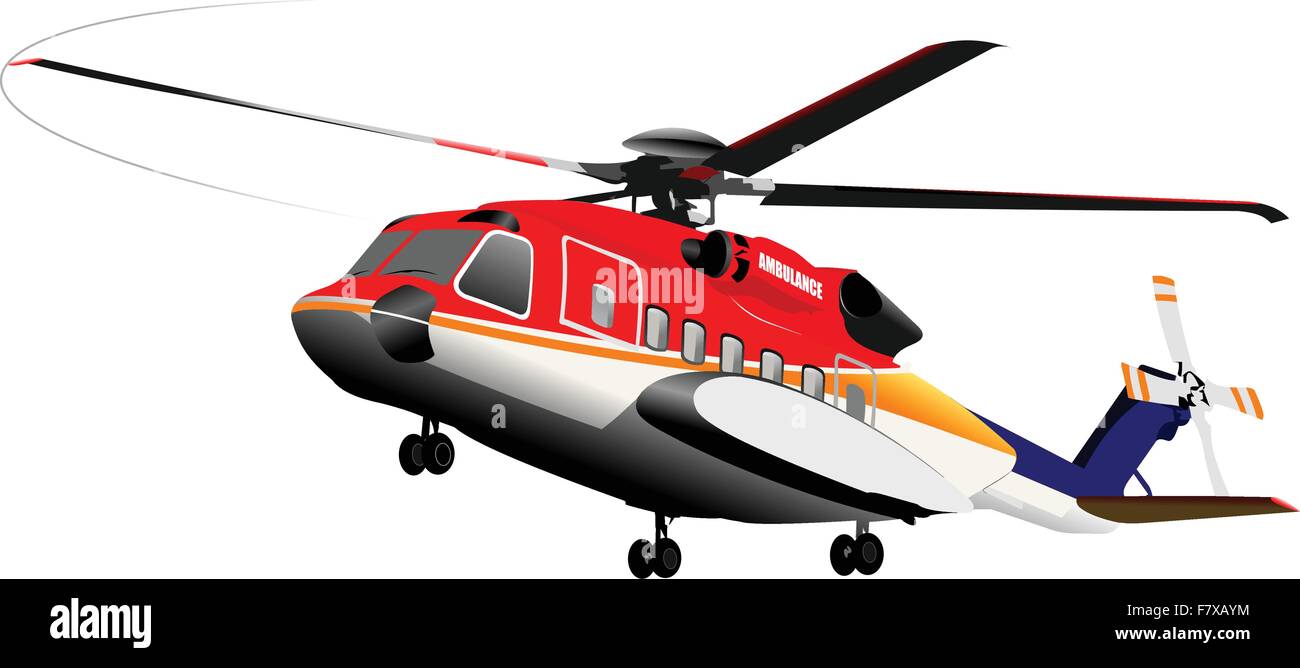 Ambulanza o esercito elicottero. Illustrazione Vettoriale Illustrazione Vettoriale