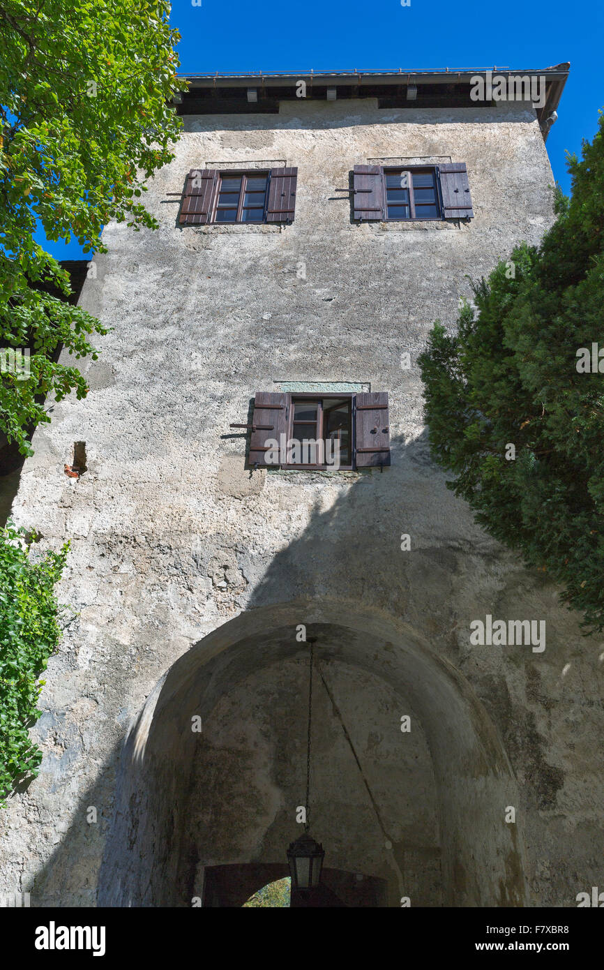 Torre del Castello di Bled in Slovenia Foto Stock